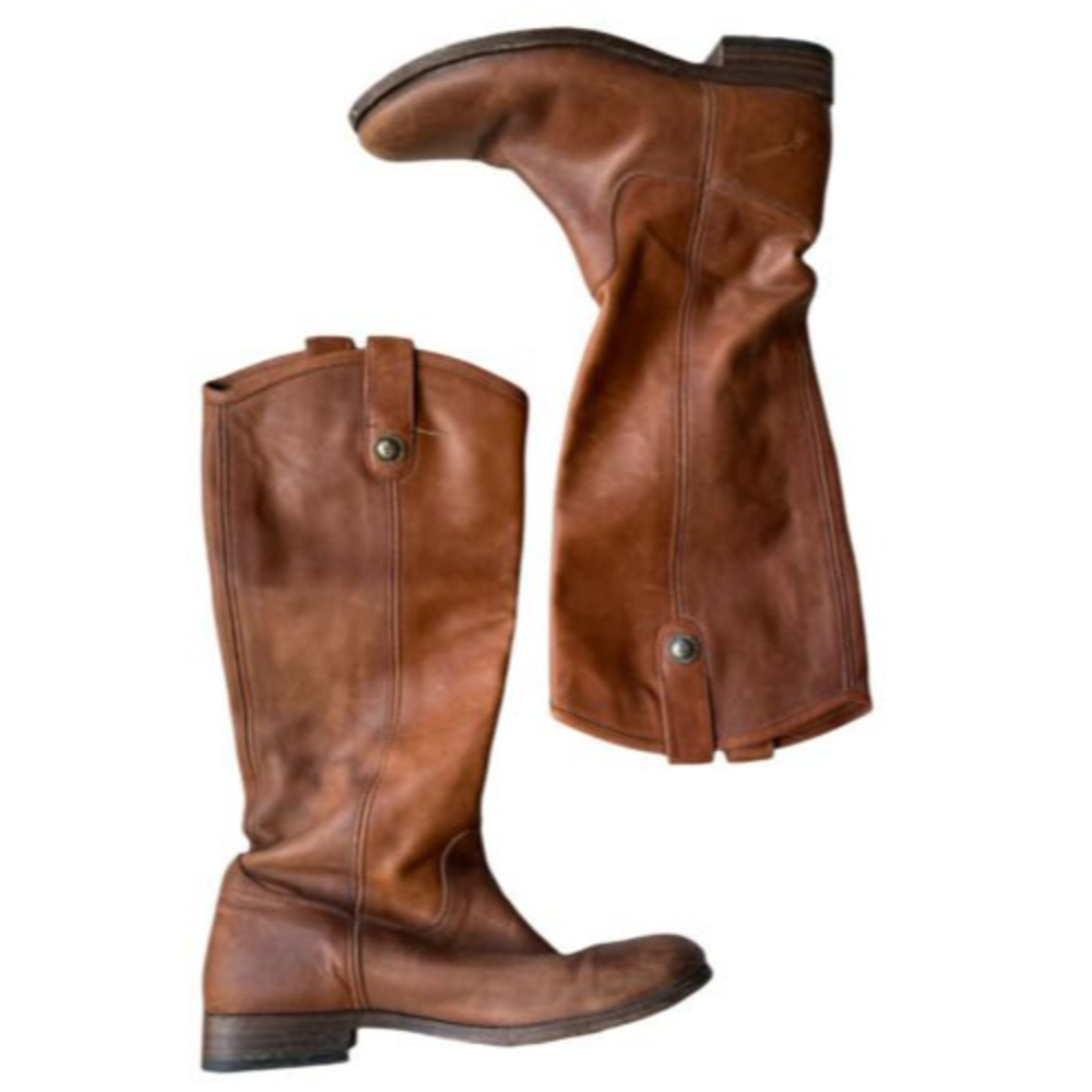 Frye Womens Melissa Button 2 Riding Boots, Cognac, Size 8 B